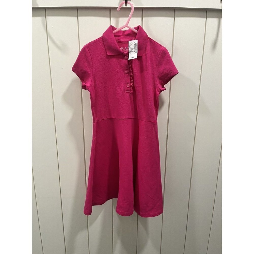 The‎ Childrens Place Girls Pink Dress Small 5/6 Short Sleeve Flounce Ruffle NWT